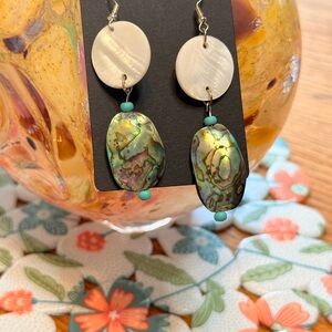 Elegant Abalone and Mother of Pearl Earrings